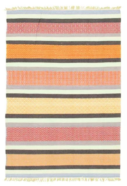 Traditional Hand woven Carpet 4'7" x 6'6" Flat Weave Kilim Rug