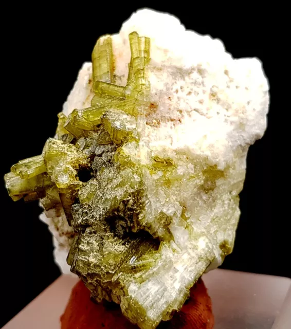 Extreme Green Tourmaline Bunch On Feldspar Specimen From Pakistan 31 Gram