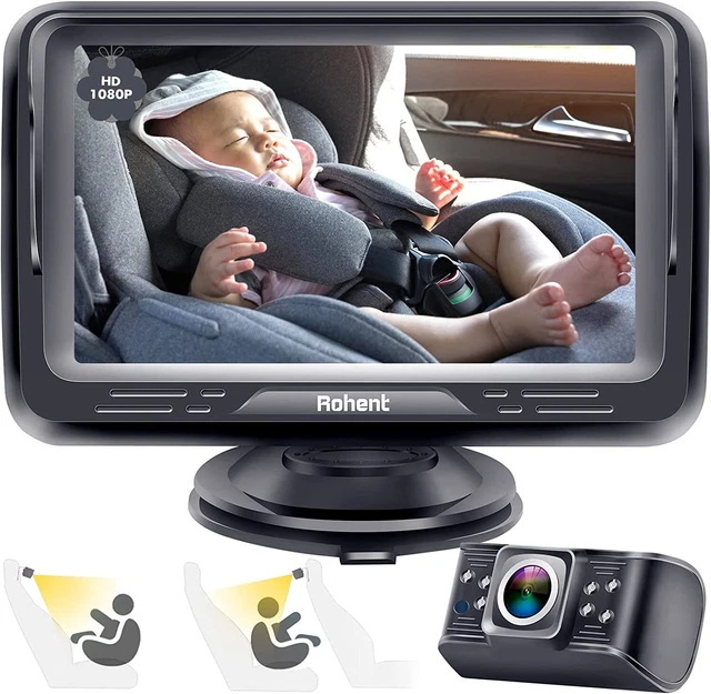 NIB Rohent Baby Car Camera with Display HD 1080P Infant Travel Safety Kit N06