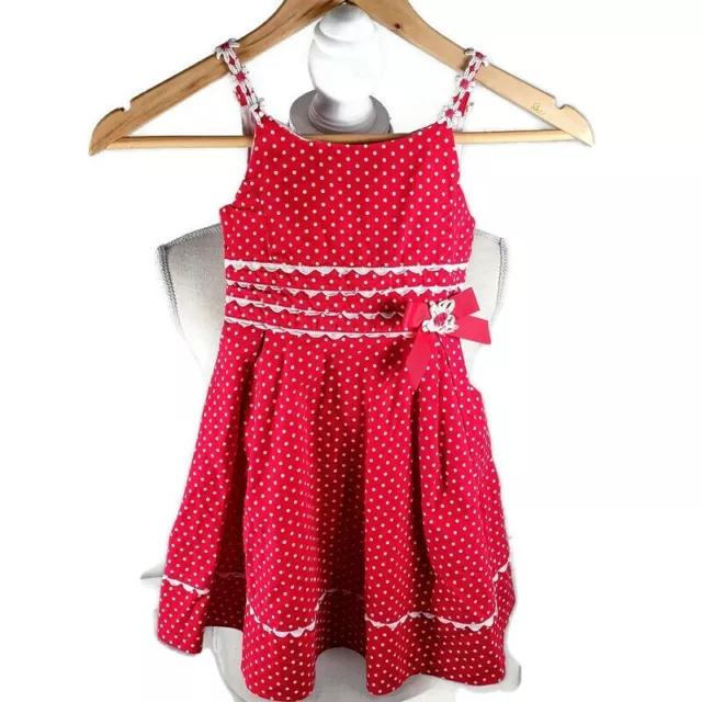 Vintage Baby Dress 18-24 Months Red & White Summer Flower Dress -Rare Editions