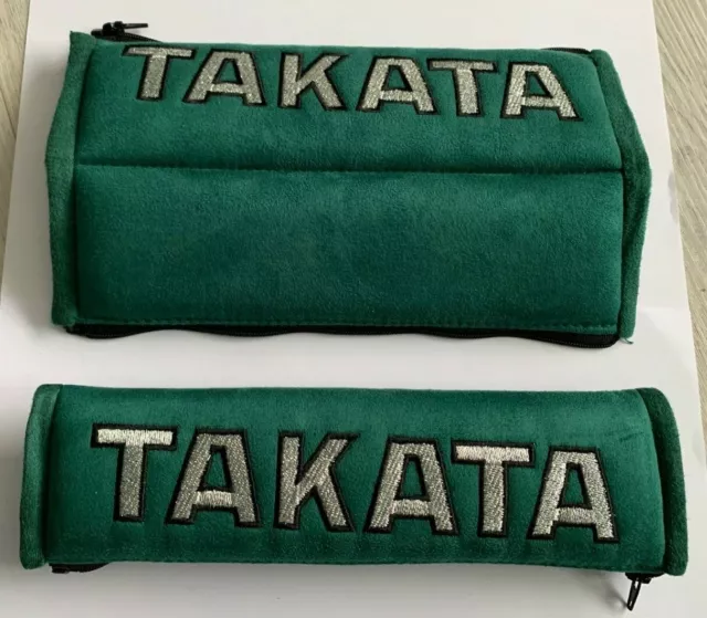 TAKATA Style grün Sicherheitsgurtabdeckung Kabelbaum Schulterpolster JDM Honda Mazda Toyota 3