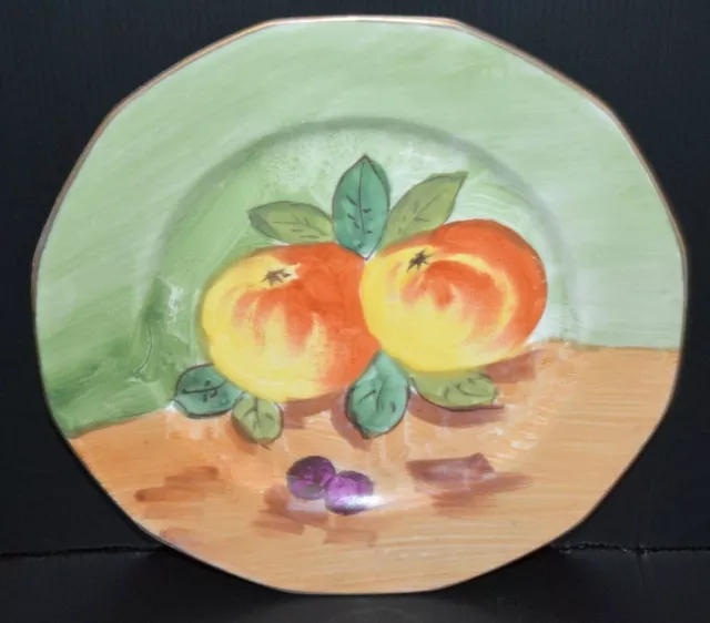 -BELLE ANCIENNE ASSIETTE PORCELAINE LIMOGES B&D Décor FRUITS 2 POMMES COLLECTION