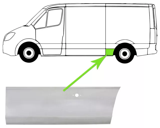 Parete laterale passaruota posteriore sinistra per Mercedes Sprinter 4-t bus 904 96-06