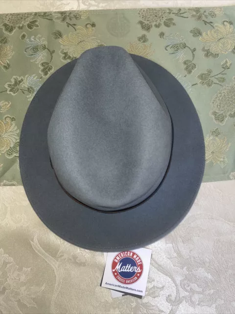 BAILEY Brandt Fedora XL Mens Wool Blue? Inches - 2.5 Brim 3.5 Crown Oval NWT New 3