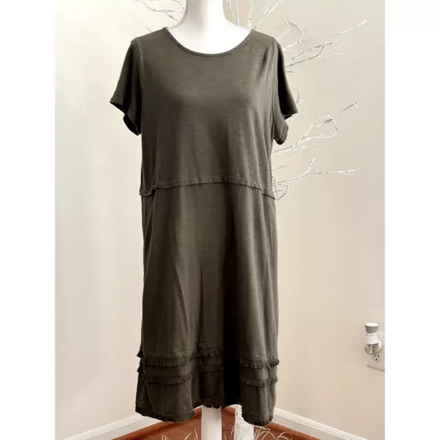 J. Jill Cotton Dress Size L Olive Green