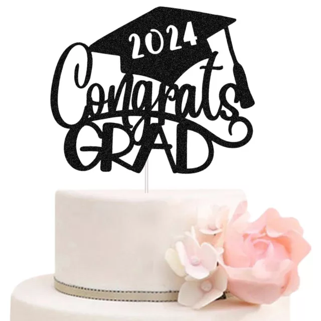 CONGRATS GRAD 2024 Cake Topper, 2024 Graduation Party Decorations