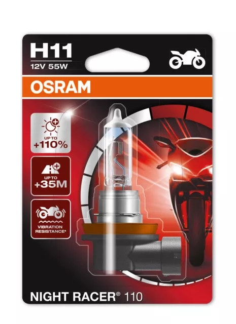 1X OSRAM H11 (711) NIGHT RACER 110 Bulb 12V 55W Vibration Resistance +110%  Light £17.38 - PicClick UK