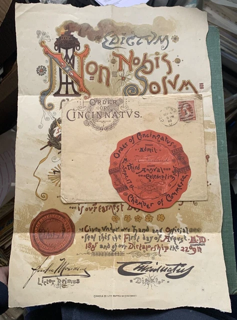 1885 Cincinnati Ohio Envelope +Label +Invite Letter / Color Poster ! Advertising