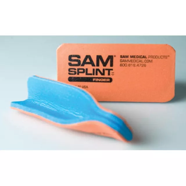 New! SAM Medical Finger Splint - Orange and Blue, 1.8" x 3.75", 10/PK