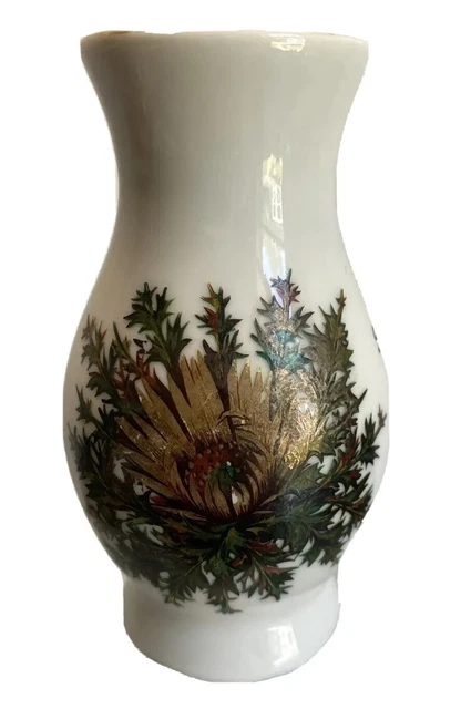 Vintage Bareuther Waldsassen Bavaria Germany Floral Bud Vase 4” Hand Painted