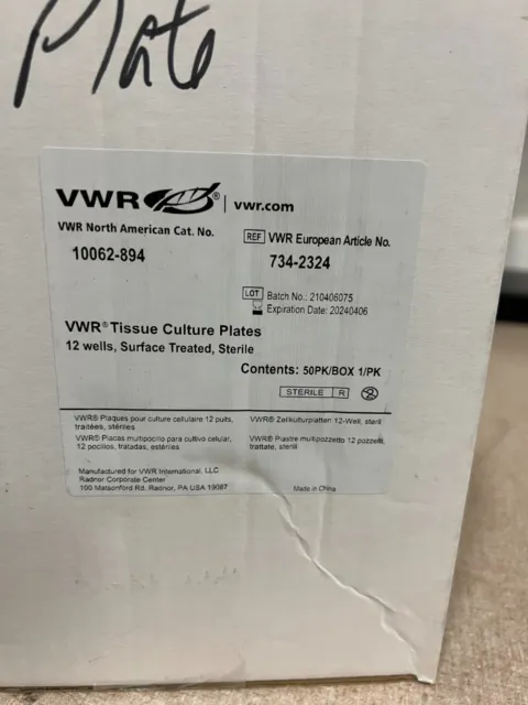 VWR 10062-894 Tissue Culture Plate 12-Well Surface Treated - Case of 50