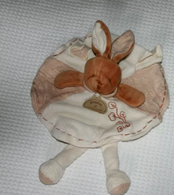 Doudou Et Compagnie Lapin Bio  Plat Marron Coeur