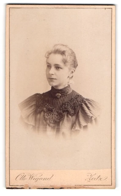 Fotografie Otto Wigand, Zeitz, Badstubenvorstadt 2, Apartes Fräulein im Kleid m