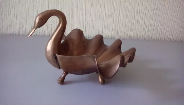 vintage, BRASS SWAN SHAPE SOAP DISH, TRINKET DISH