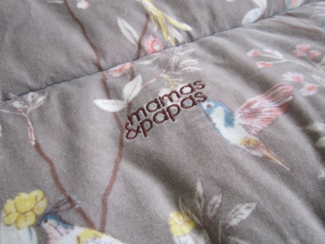 Mamas & Papas  Footmuff Ocarro Floral Watercolour Grey Birds 3