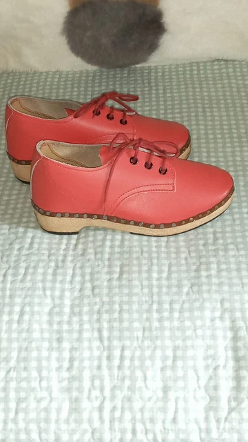Zoccoli scintillanti vintage tradizionali in legno e pelle per bambini / ZOCCOLI GALLESI?