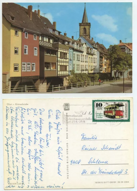 64002 - Erfurt - Krämerbrücke - postcard, run 15.9.1977