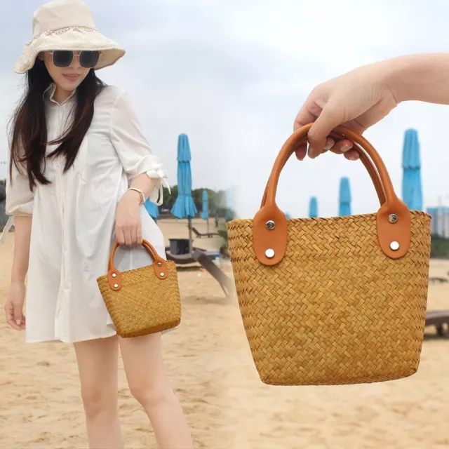 Sommer Hand gewebte Handtasche Mode Einfache Einkaufstasche  Frauen