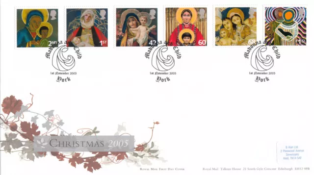 (107665) Christmas GB FDC Madonna & Child York 2005