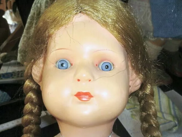 Große alte Pappmaschee-Puppe Celluloid-Masse-Puppe 52 cm Doll poupée bambola pop 2