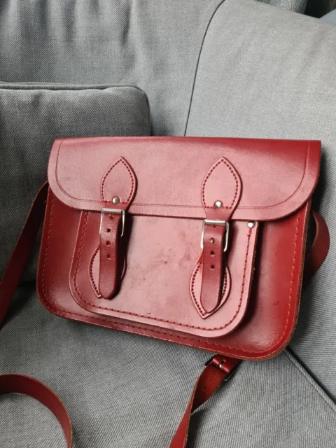 The Cambridge Satchel Company Red Leather Satchel Shoulder Bag Crossbody Medium