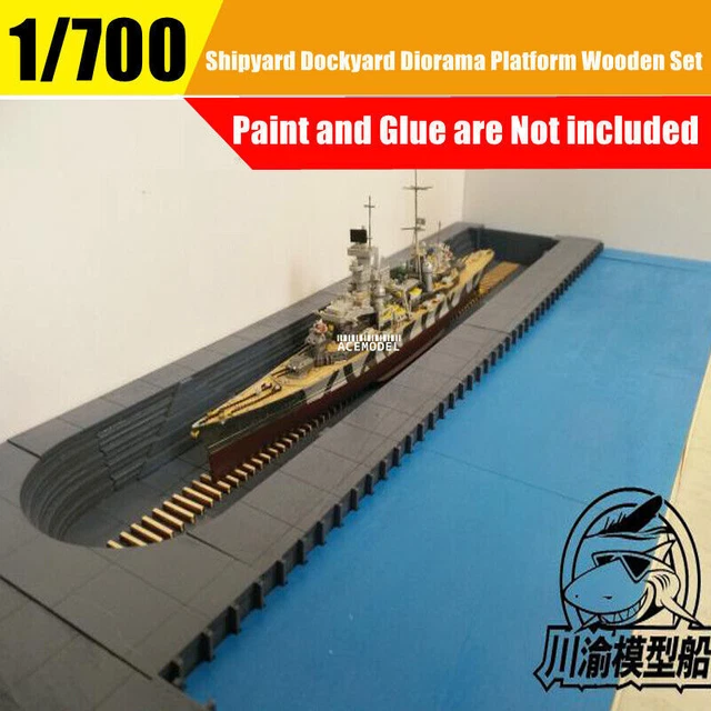 1/700 SCALE SHIPYARD Dockyard Diorama Platform DIY Set Wooden Assembly