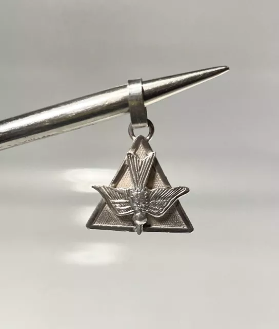 Holy Spirit Descending Dove Trinity Triangle Pendant Medal Sterling Silver