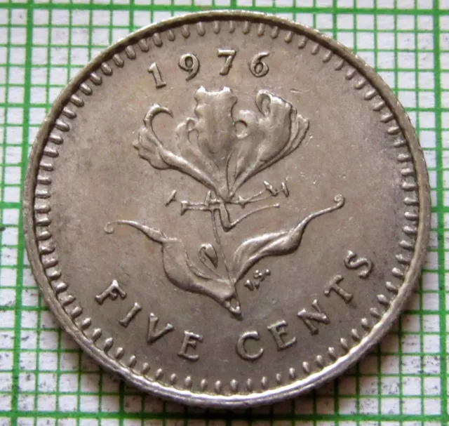 Rhodesia 1976 5 Cents, Flame Lily Flower