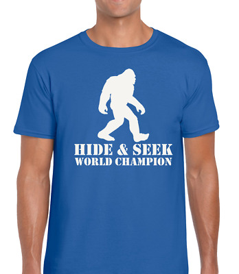 Hide & Seek World Champion Mens T Shirt Funny Big Foot Joke Cute Cool Fashion