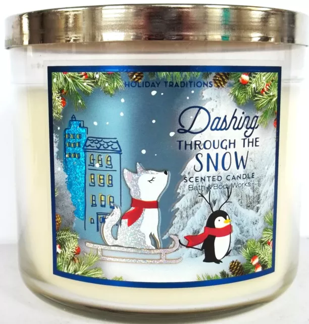 Bath Body Works DASHING THROUGH THE SNOW 3-wick Candle, 14.5 oz., NEW