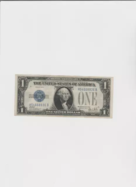 1928- $1 Blue "FUNNY BACK" SILVER Certificate in circulated cond. Old  Currency!