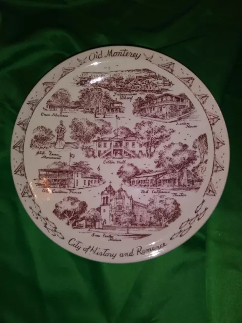 Souvenir Plate Monterey California by Vernon Kilns