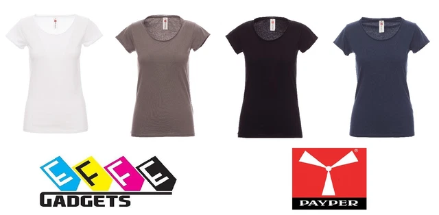 PAYPER SOUND+ LADY T-Shirt Manica Corta Girocollo Ampio Donna Cotone Sfiancata