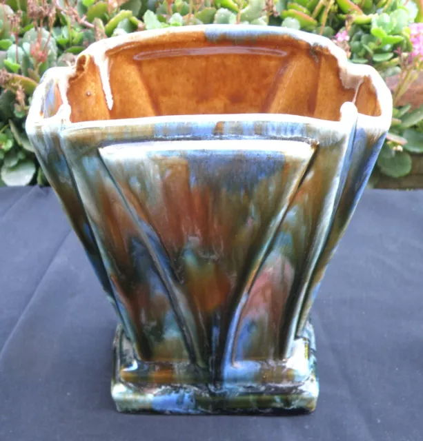 Art Deco Drip Glaze Australian 'Regal Art Pottery' Vase C. 1930s Mashman Bros.