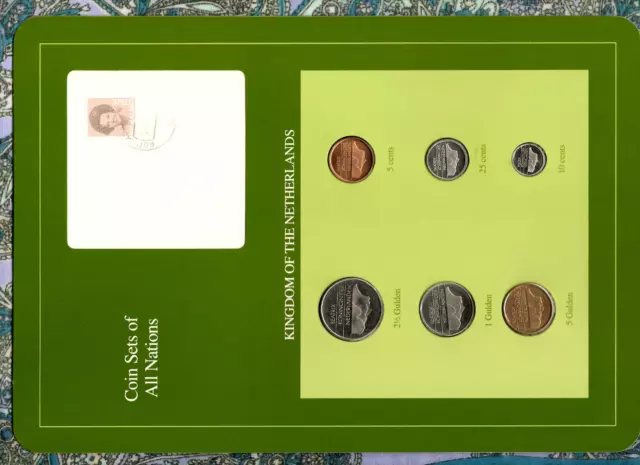 Coin Sets of All Nations Netherlands w/card 1990-1991 UNC 2.5 Gulden 1990