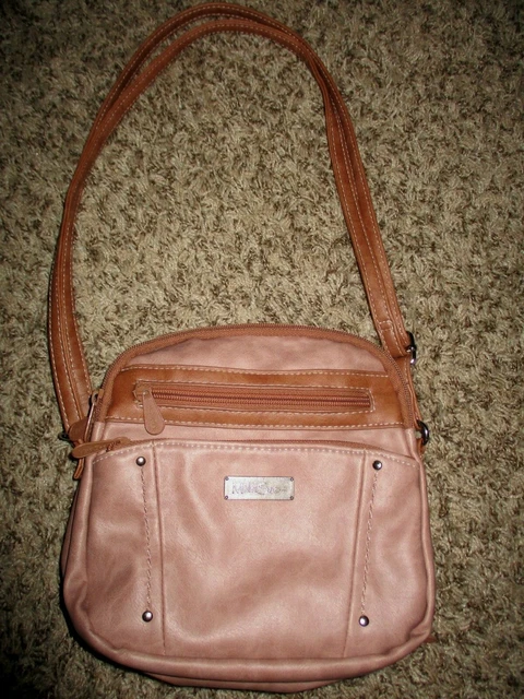 MultiSac Purse Cross Body Long Adjustable Strap Pockets & Zippers Brown NWOT