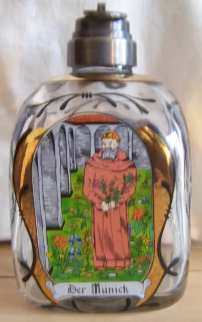 Dekorative Flasche aus einer Apotheke Glas mit Bild "Der Münich"