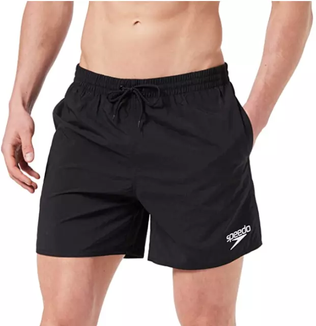 Mens Black Speedo Solid Leisure Swim Swimming Shorts Trunks New Small Up To 5Xl