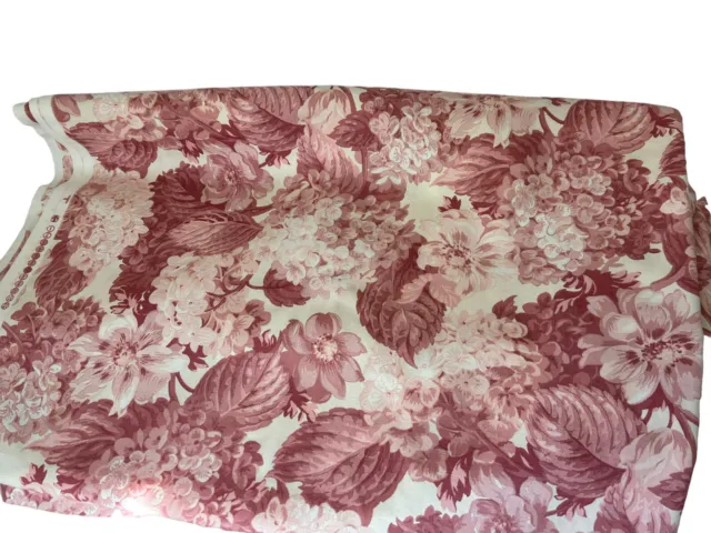 Vintage Richloom Fabric Cottage Garden Floral Pinks And White 2.5 Yards+