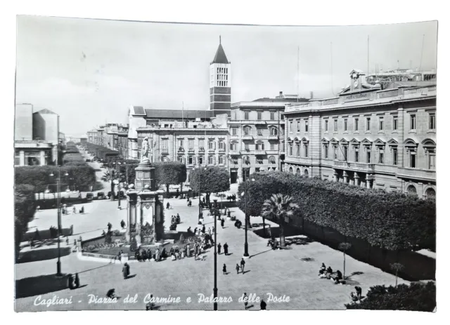 Cagliari piazza del Carmine e palazzo delle poste Viaggiata
