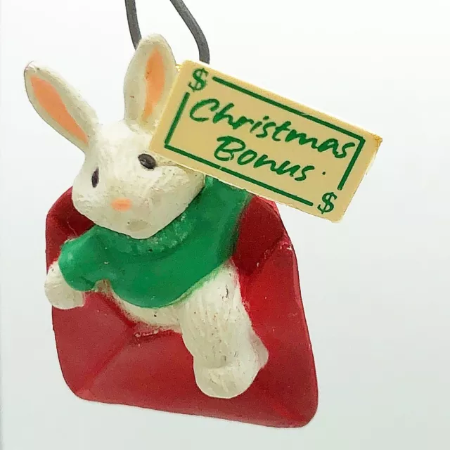 Christmas Bonus Hallmark Miniature Ornament 1992 Bunny