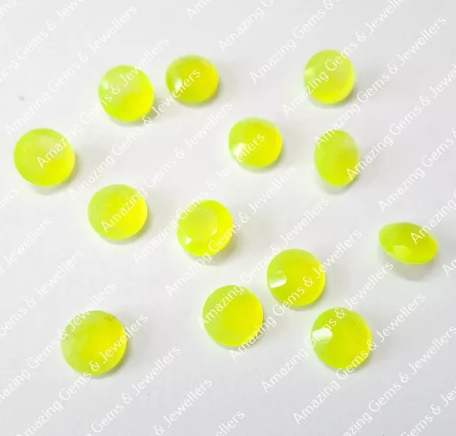 20% Off Yellow Jade 5x5mm Round Faceted Cut 15 Pcs Loose Gemstone