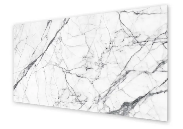 Pared posterior de cocina protector contra salpicaduras de vidrio una placa de mármol blanco 140x70 cm