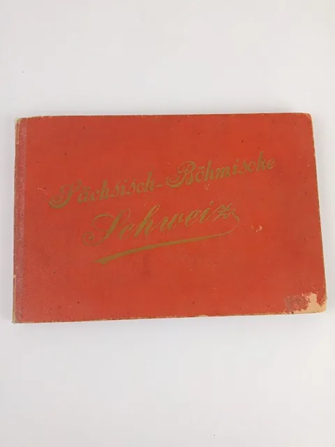 Ansichten Album Sächsisch-Böhmische Schweiz um 1890 , Souveniralbum, Leporello "