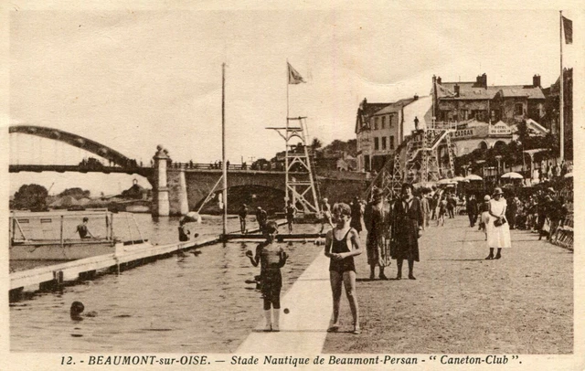 Carte BEAUMONT SUR OISE Stade nautique de Beaumont Persan Caneton Club Plongeoir