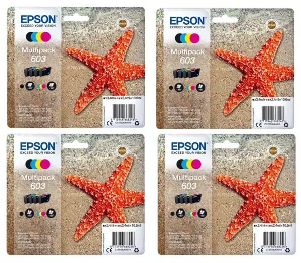 Epson 603 Starfish Genuine , 4-Colours Multipack Ink Cartridges :  : Computers & Accessories