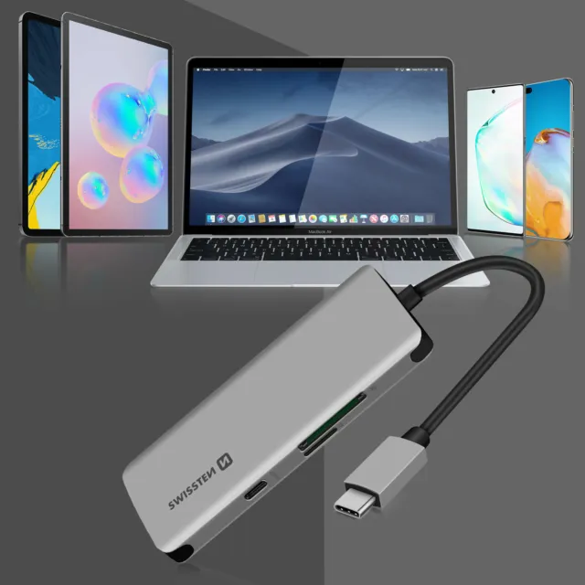 Cubo USB - C 6 En 1 3x USB 1x Energía Entrega 100W Entrada SD Micro-Sd Swissten 3