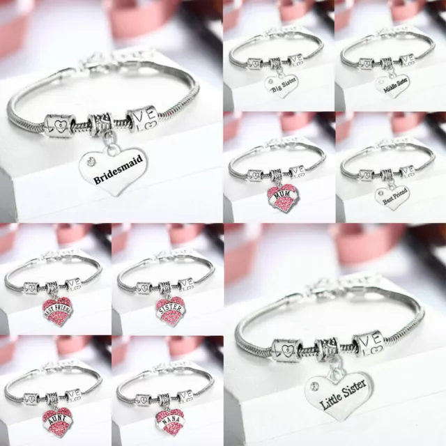 Perfect Thank You Gift Charm Bracelet Wedding Bridesmaid Favour Present Heart