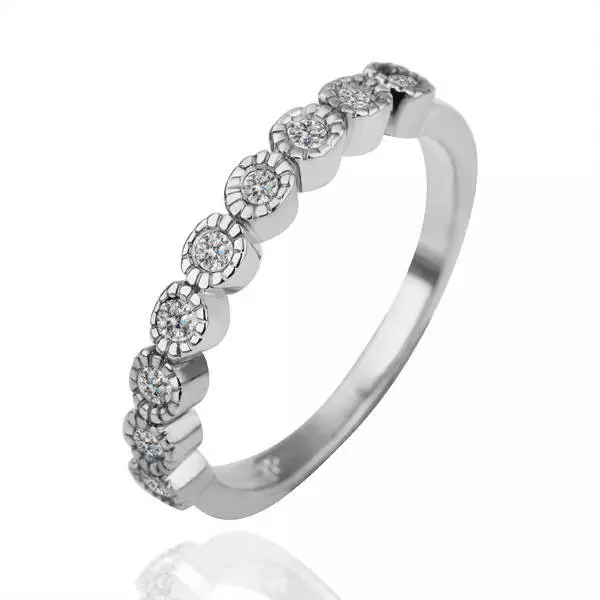 18K White Gold GP Solid Fashion Wedding Engagement Ring SWAROVSKI Crystal Size 8