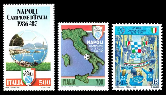 REPUBBLICA 1987/2023 - Gli scudetti del Napoli (MNH**)
